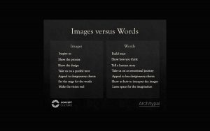 Images and words – pitching one against the other
