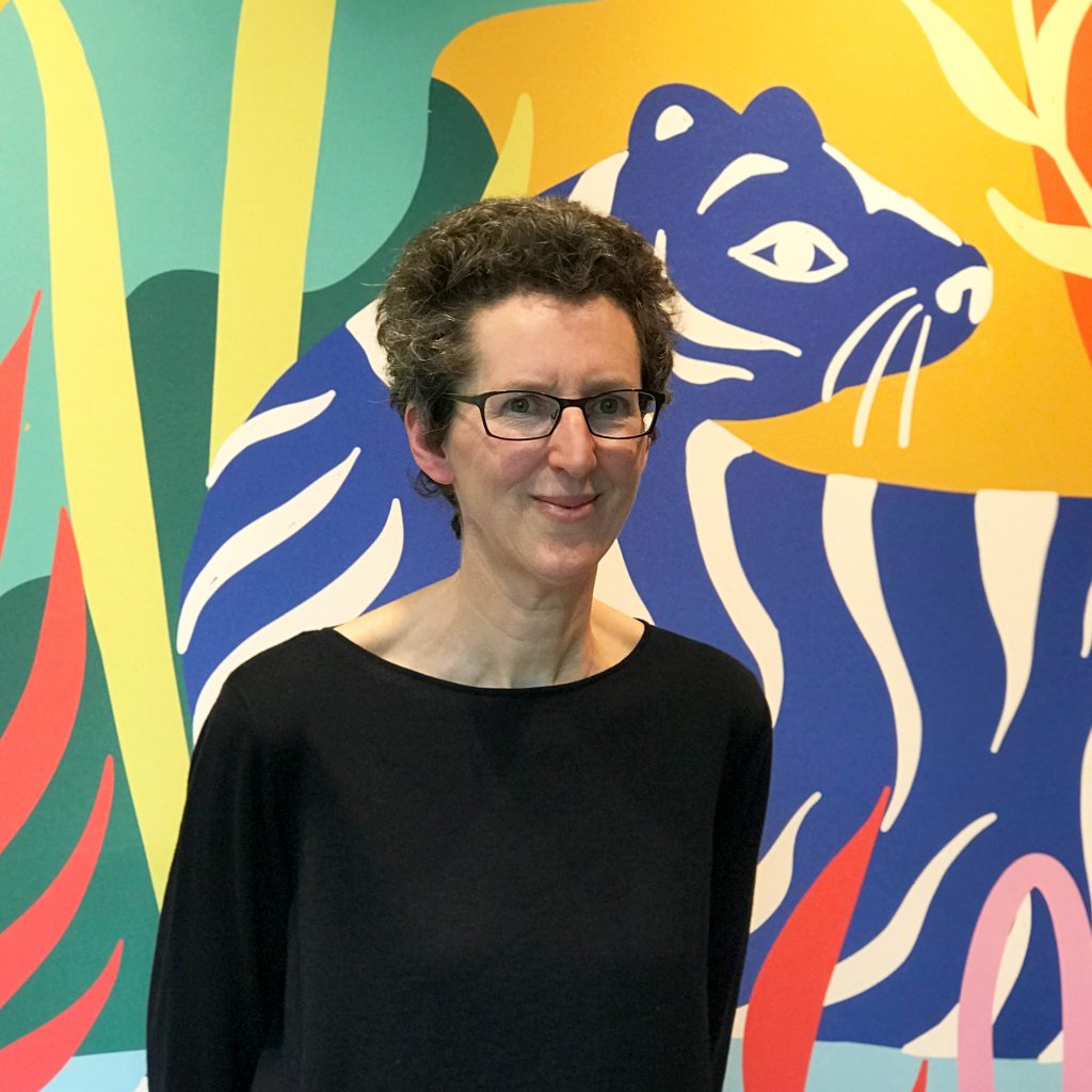 Juliette Mitchell with colourful background